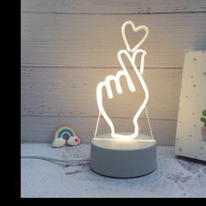 3D LED Love Night Light Illusion Lamp